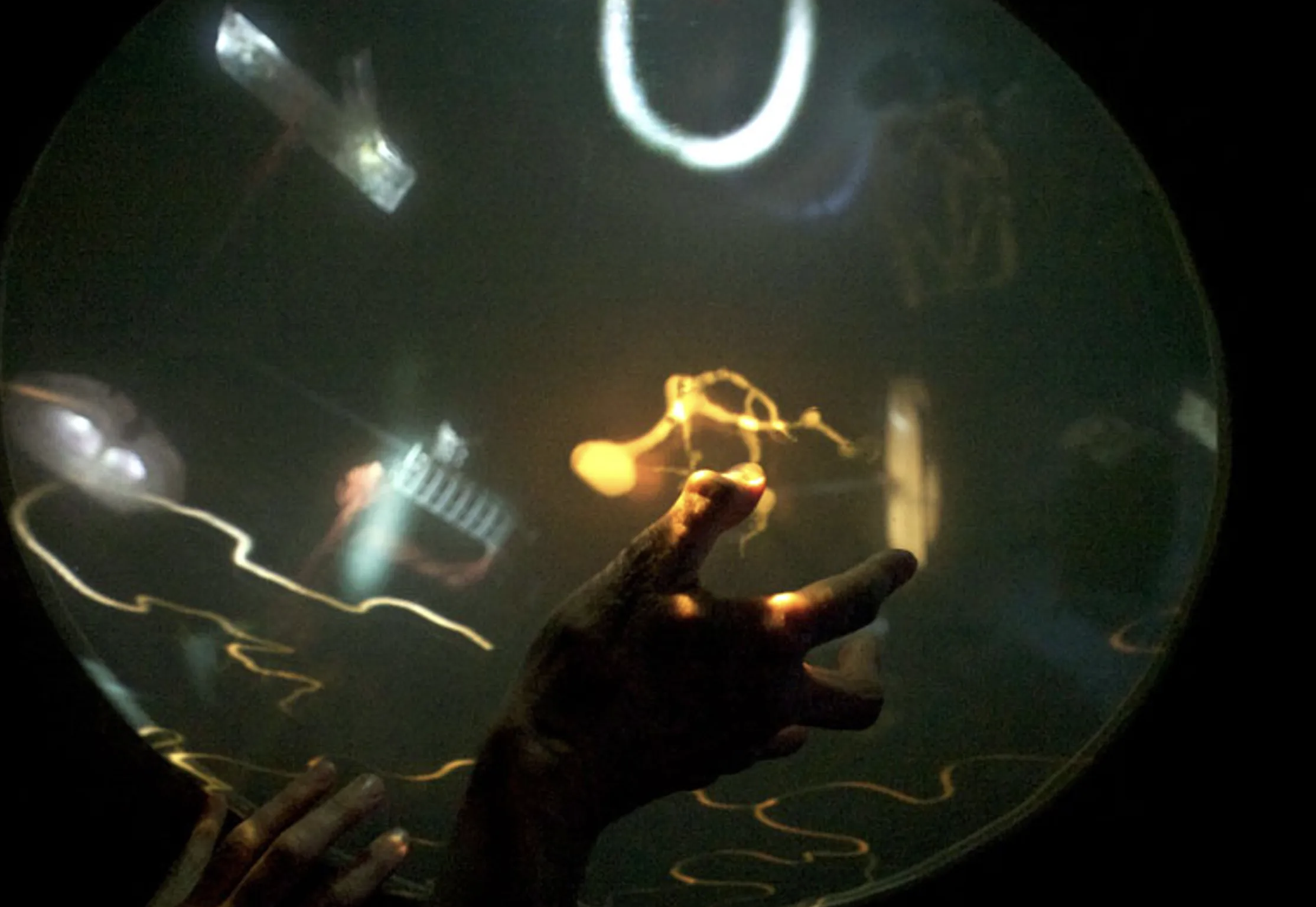 Finitude (Mallee: Time) - hand interaction with projected form